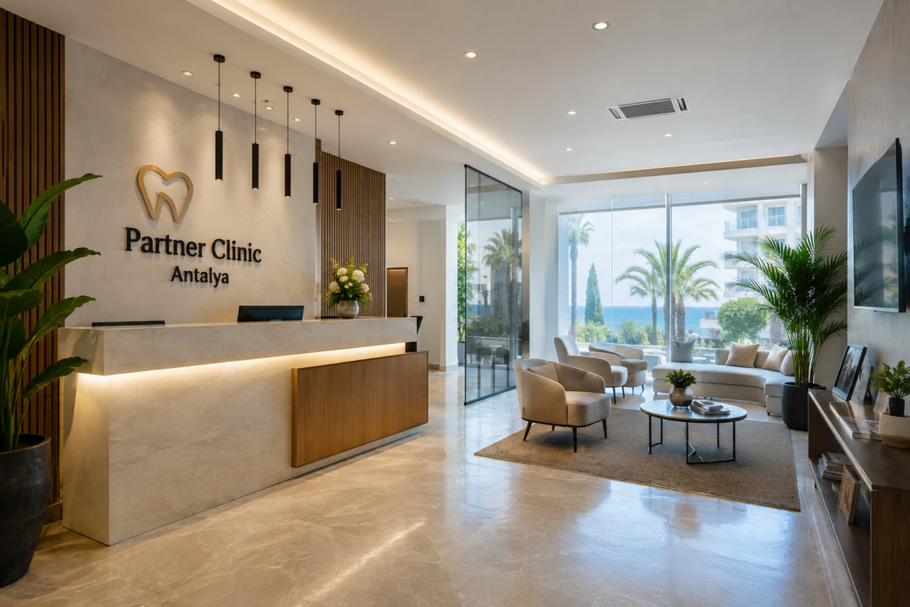 Moderne Rezeption einer Partnerklinik in Antalya